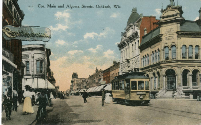 Corner of Main and Algoma Streets, Oshkosh, 1910