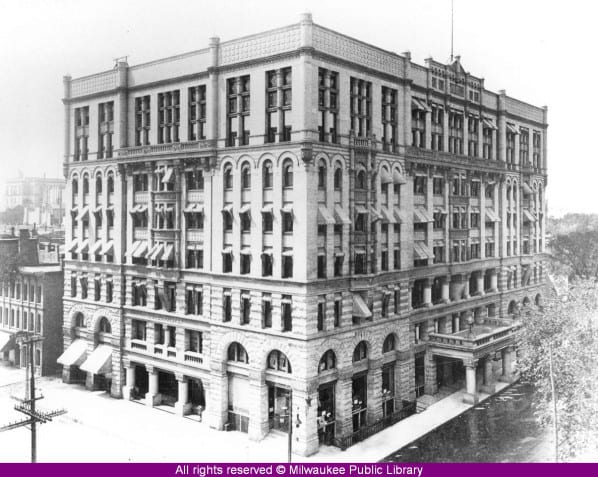 Hotel Pfister, Milwaukee, opened in 1893.