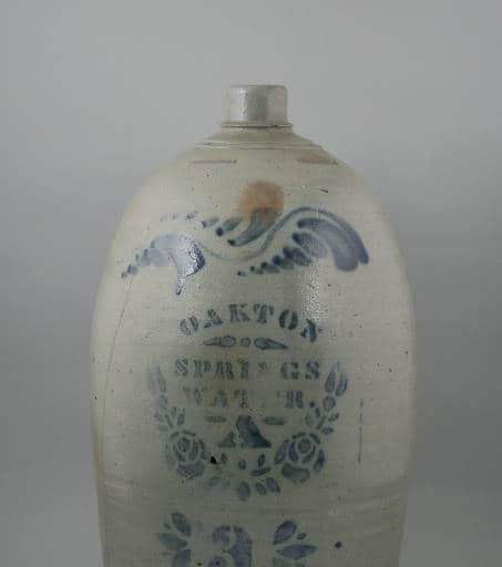 Stoneware jug from Oakton Springs Hotel, Pewaukee.