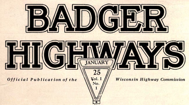 Badger Highways, January 1925.