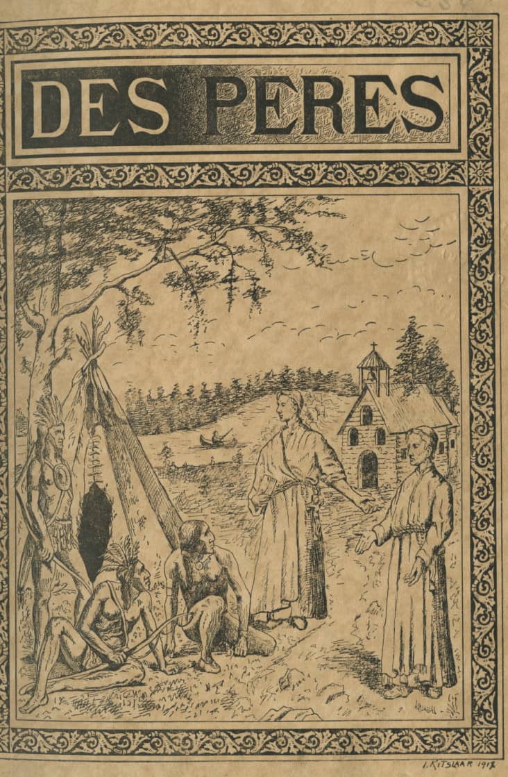 Cover of the 1917 Des Peres yearbook. Illustration by J. Kitslaar.