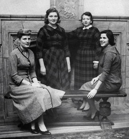 Senior class officers, 1958. Mount Mary College Archives.