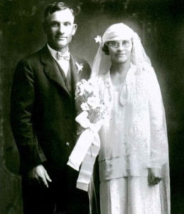 Henry W. Henk weds Christine Herman on August 29, 1927 in St. Joseph Church, Hayward.