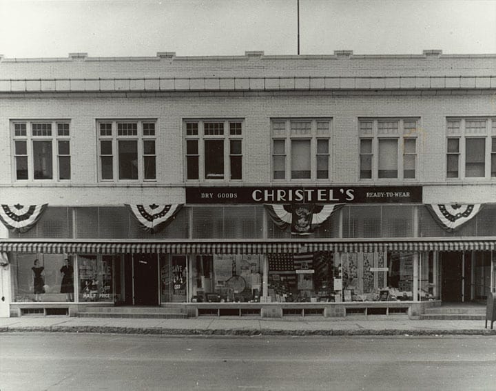 It wasn’t unusual for a city as small as Kiel, with a population of less than 4000, to have a store like Christel’s on its main thoroughfare. This building, now for sale, still stands at 626 Fremont Street. Heritage Collection, Kiel Public Library.