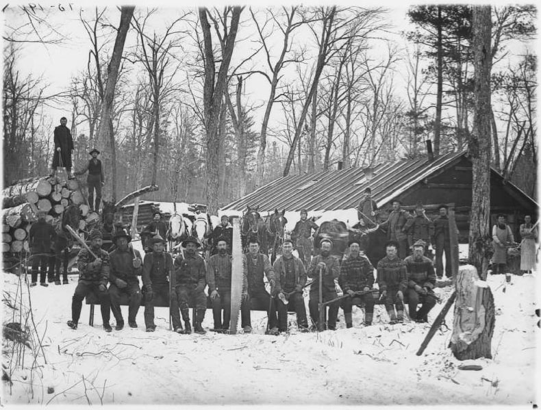 Logging crew in camp, 1895. Chippewa Valley Museum.