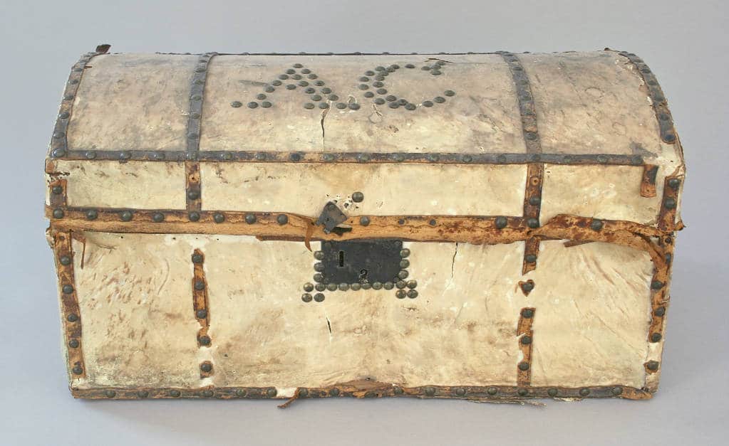 Trunk brought to Wrightstown, Wisconsin from New York by Anna Holmes Cleveland, 1836. Wrightstown Historical Society.