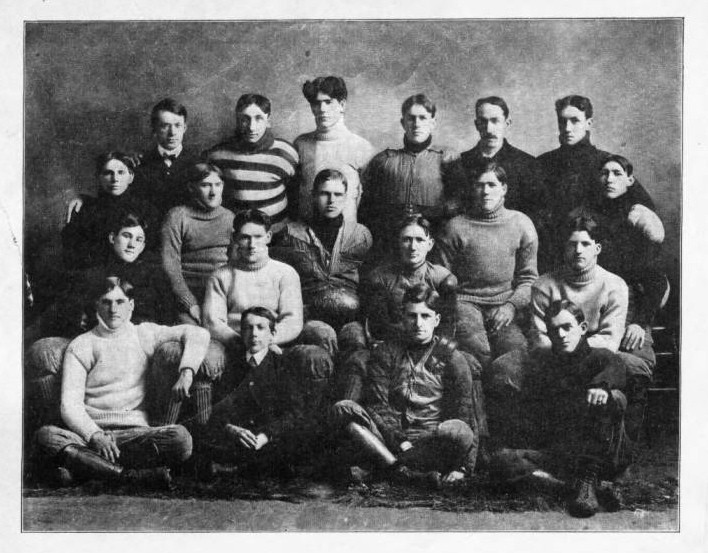 Group portrait of the Madison High School football team, 1902. Dane County Historical Society.