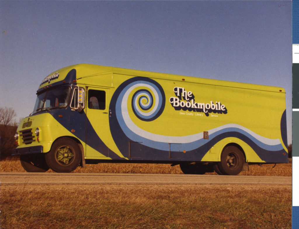 1980s bookmobile, Dane County Library Service.