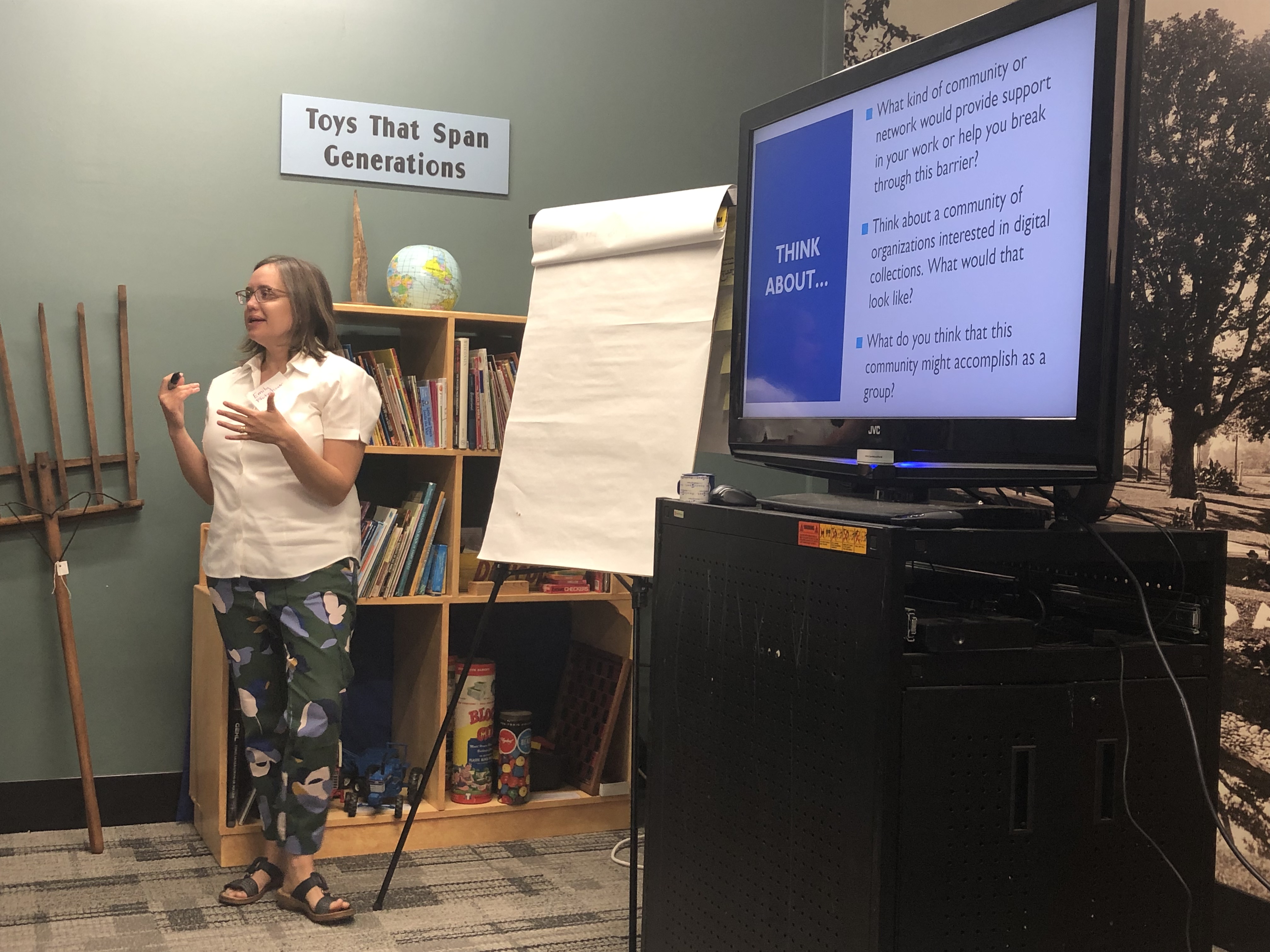 Emily Pfotenhauer leads a community conversation in Waukesha, September 2019.