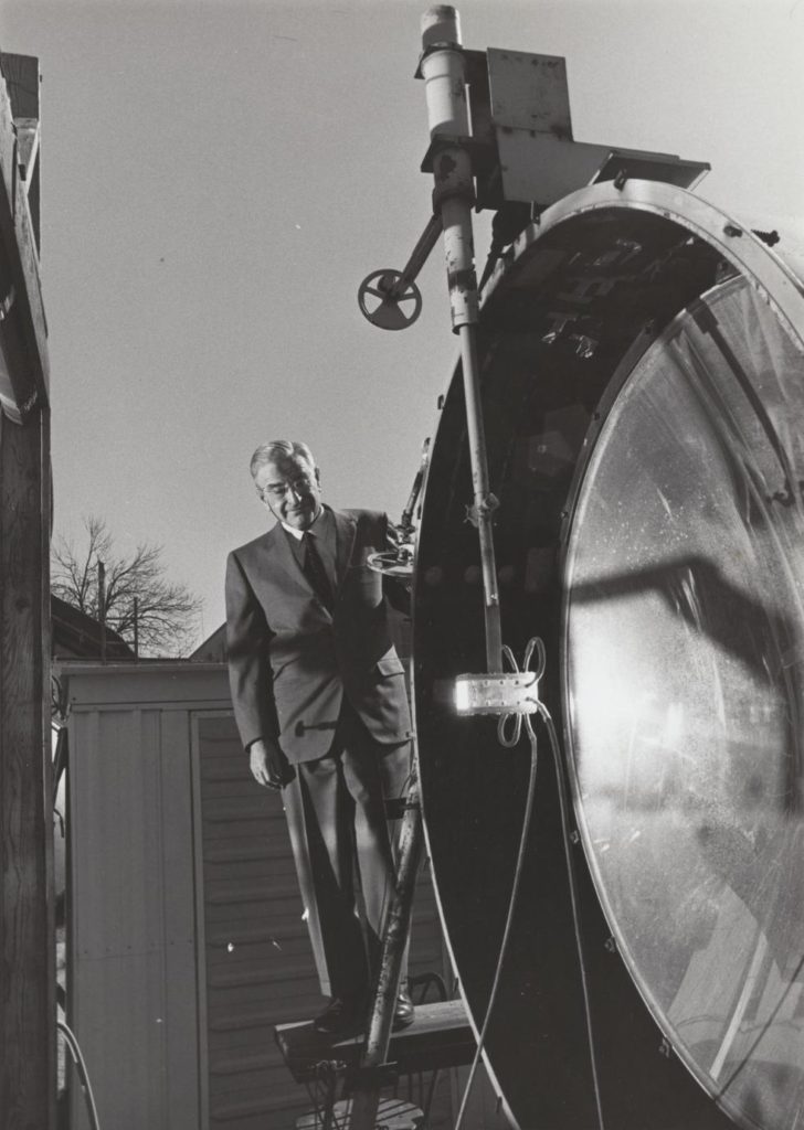 Farrington Daniels at the Solar Energy Lab, 1966. Source: UW Madison Archives, 2018s00211