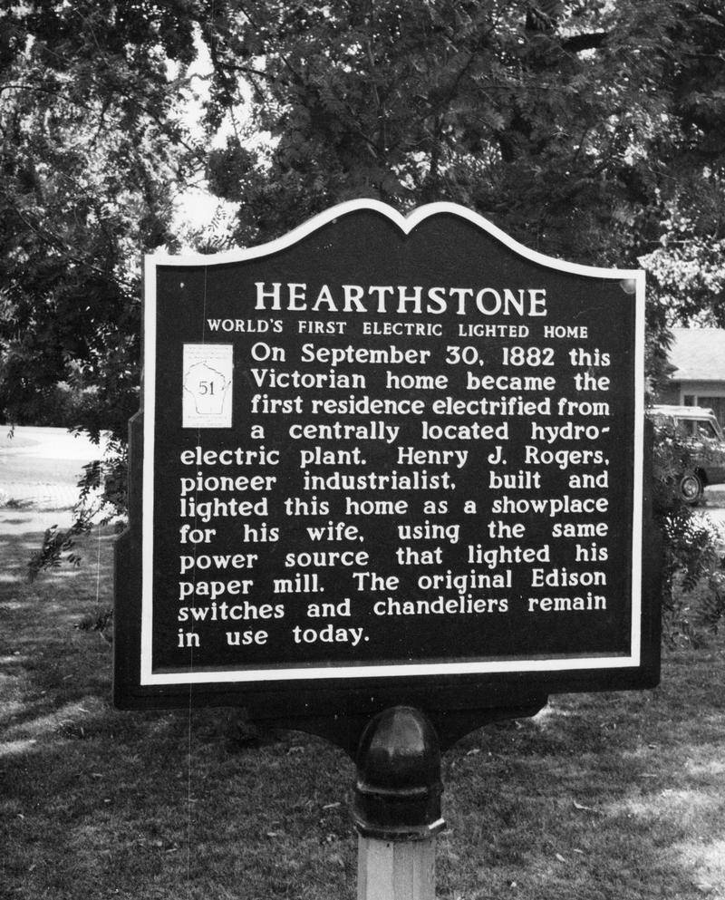 Rogers House, historic marker. Source: Wisconsin Historical Society.
