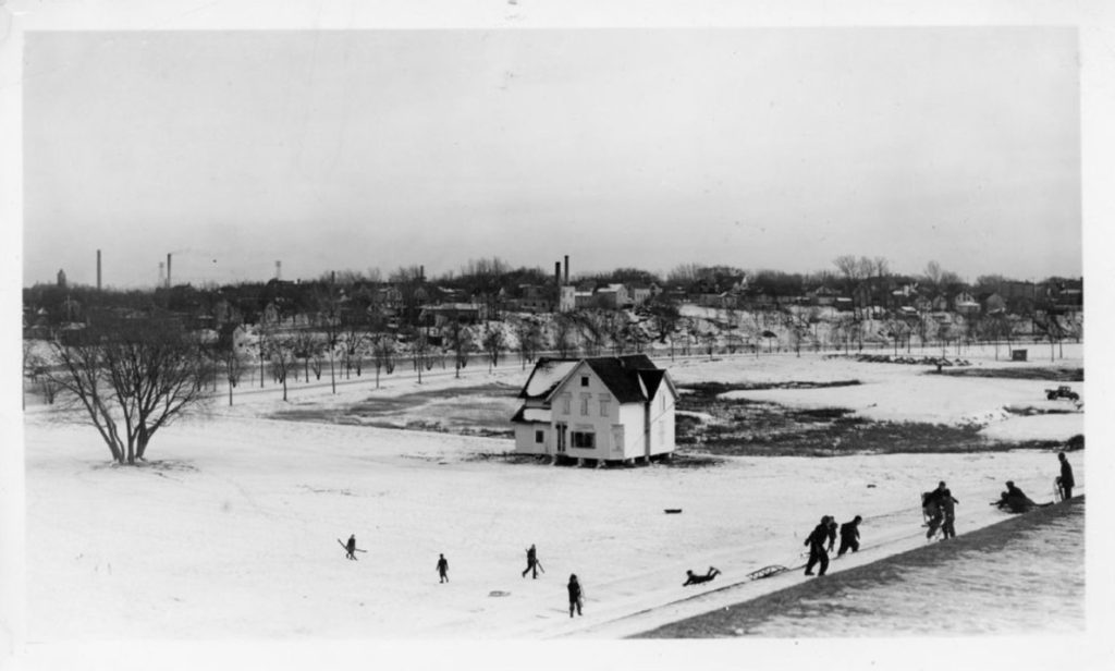 Kiwanis Park showing location of shelter house, WPA Number 8631, Sheboygan, Wisconsin, December 37, 1937.