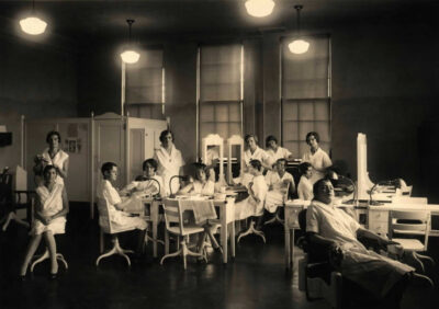 Cosmetology students in class, 1930