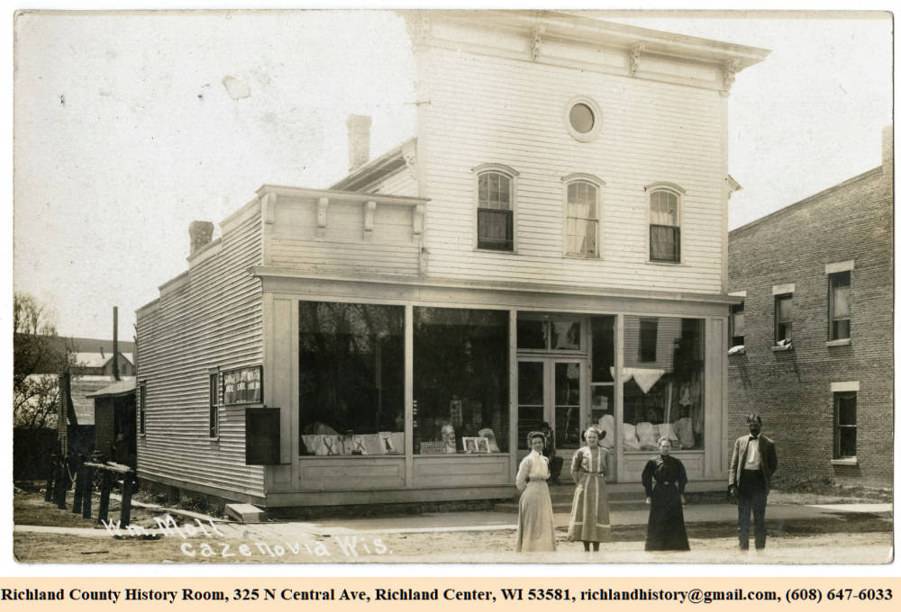 William Moll’s Store, Cazenovia, Westford Township, Richland County, Wisconsin, ca. 1910.