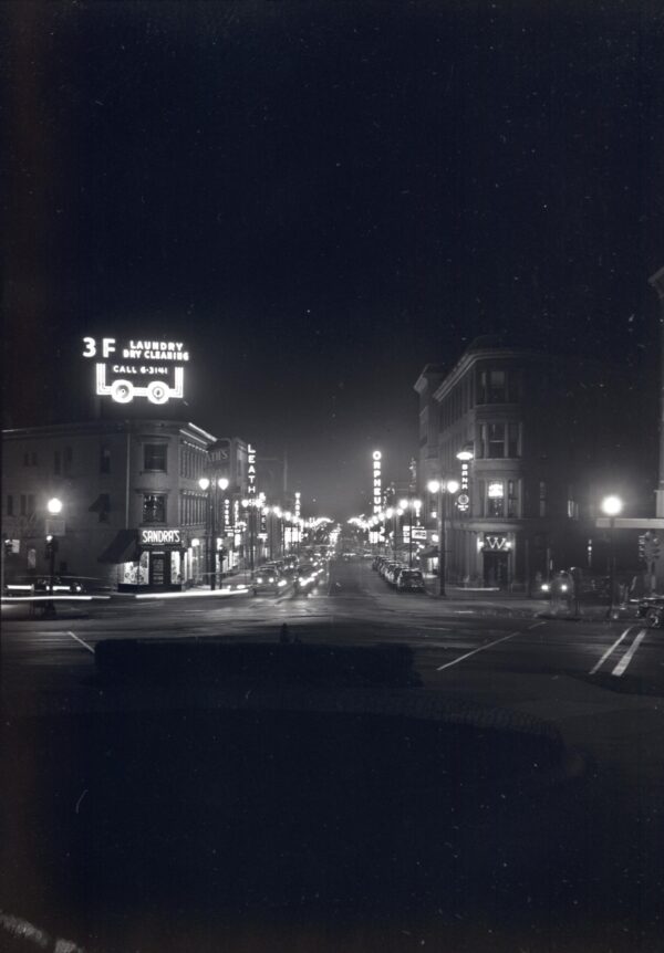 State Street from the Capitol at night. ca. 1949