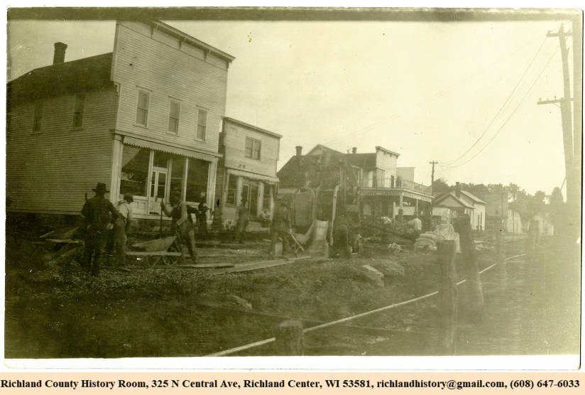 Street Work, Cazenovia, Westford Township, Richland County, Wisconsin, ca. 1910.