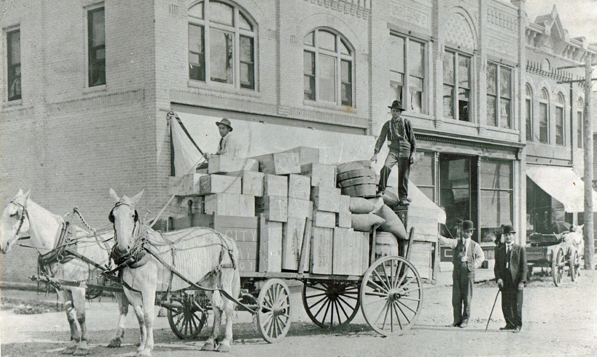 Carriage stocked with merchandise, ca. 1905-1910.