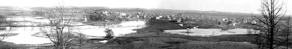 Overlook of the Fox River and Waterford, ca. 1900.