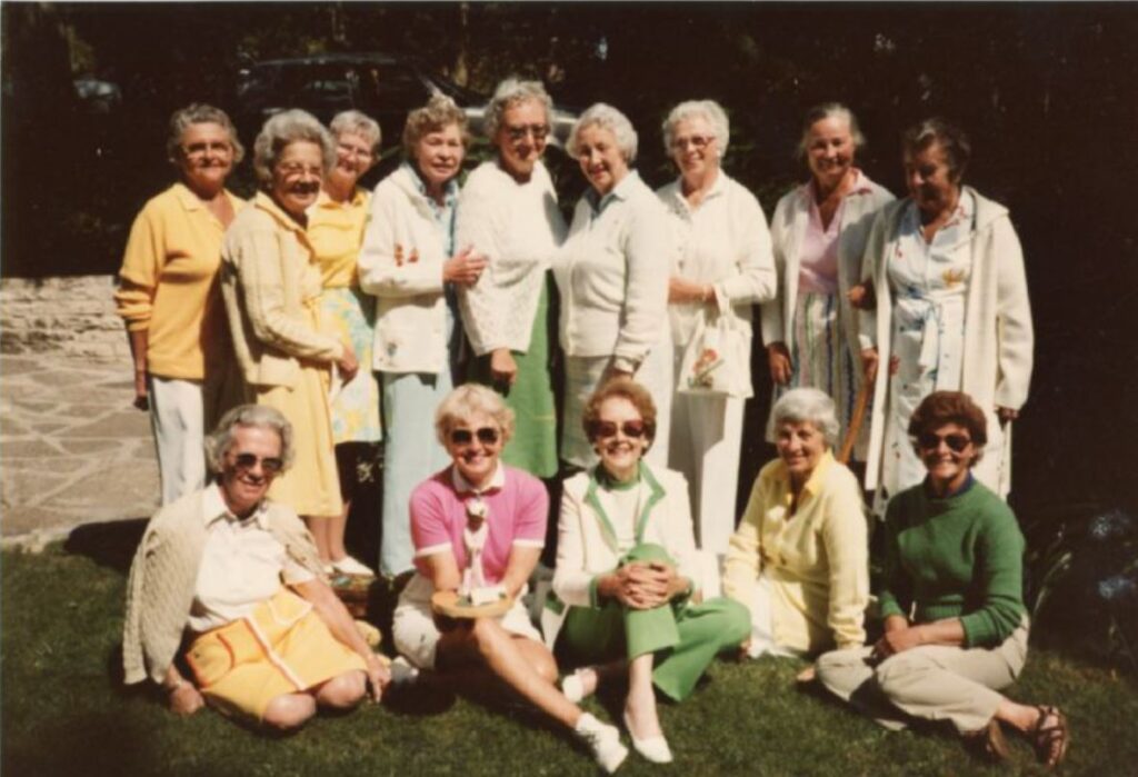 Golf party, Elkhart Lake, Wisconsin, 1982. We included this because they look fun and are so color coordinated!
