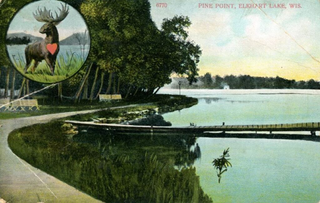 Postcard of Pine Point, Elkhart Lake, Wisconsin, ca. 1900-1909.