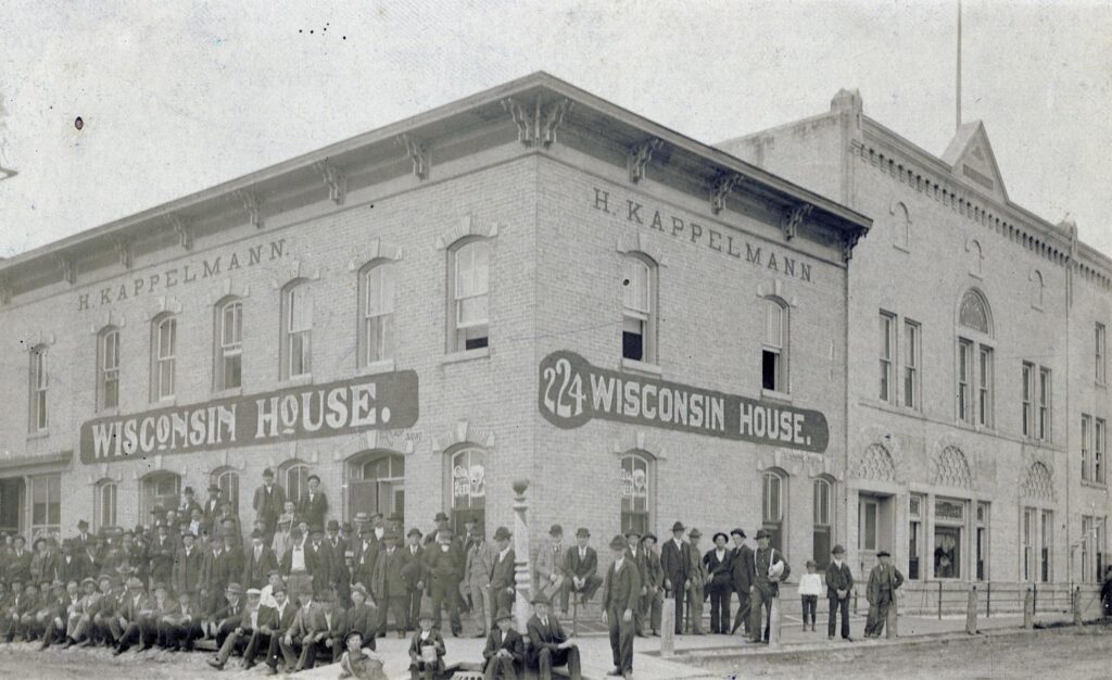 Wisconsin House was one of the area's first hotels. Undated.